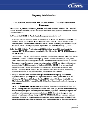 CMS Waivers, Flexibilities, and the End of the COVID-19 Public Health ...